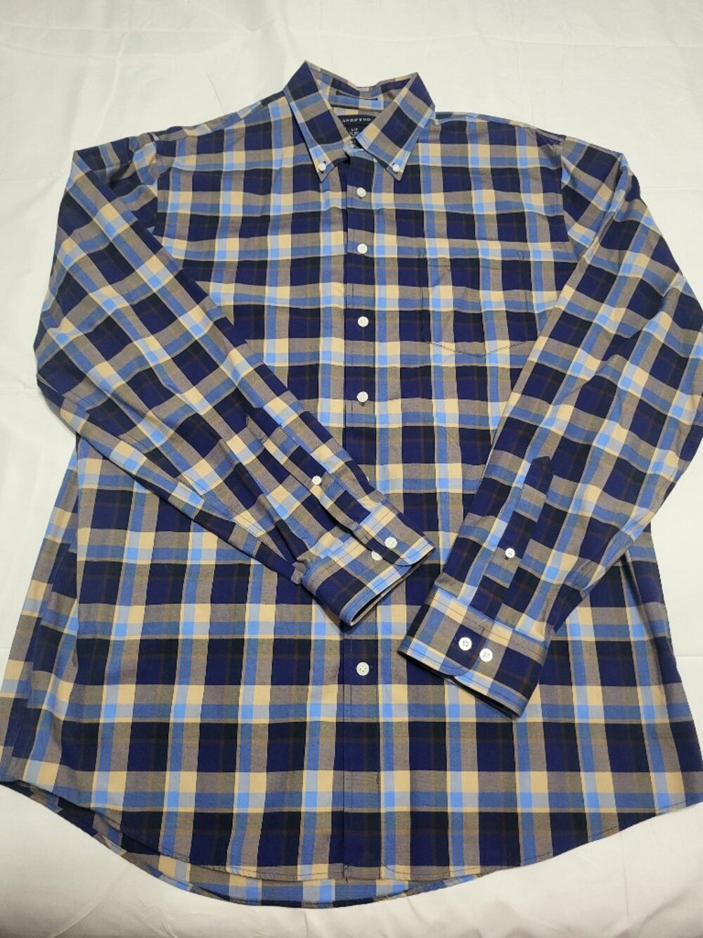Lands' End No Iron Twill Long Sleeve Shirt - Size Large Tall (LT)